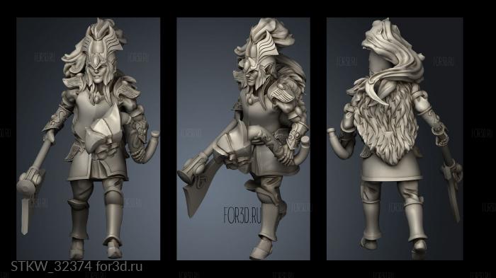 Fantasy Warrior lion stl model for CNC