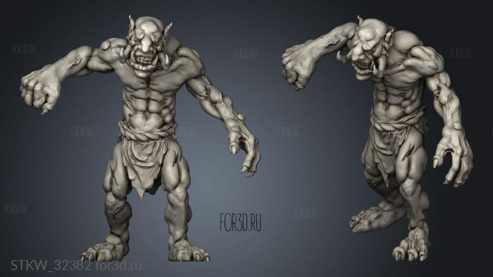 Orcs Black Trolls Nickys Hatchery Troll Punching Bald stl model for CNC