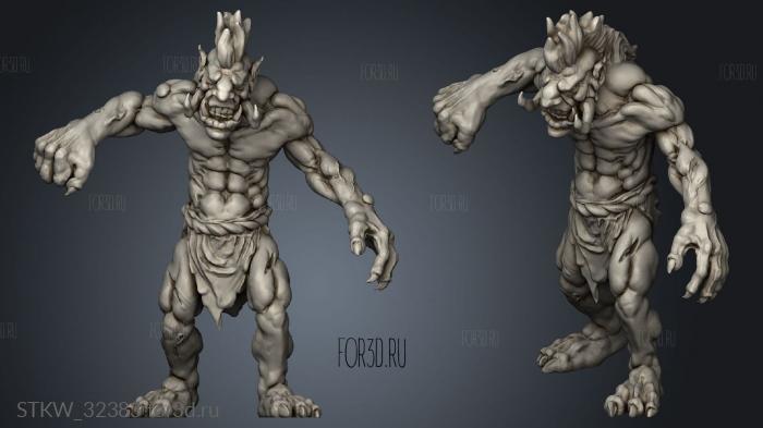 Orcs Black Trolls Nickys Hatchery Troll Punching Mohawk stl model for CNC