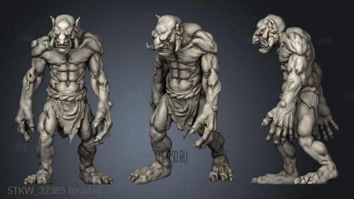 Orcs Black Trolls Nickys Hatchery Troll Walking Bald stl model for CNC