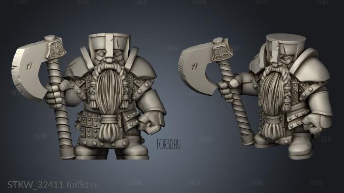 Dwarf Double Duncan Shadow axe stl model for CNC