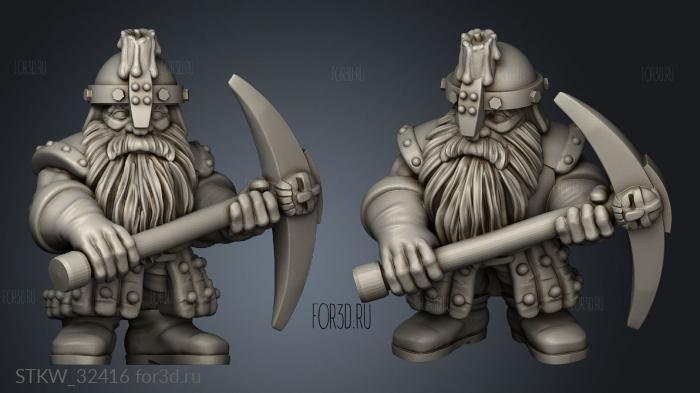 Dwarf Miners Duncan Shadow miner stl model for CNC