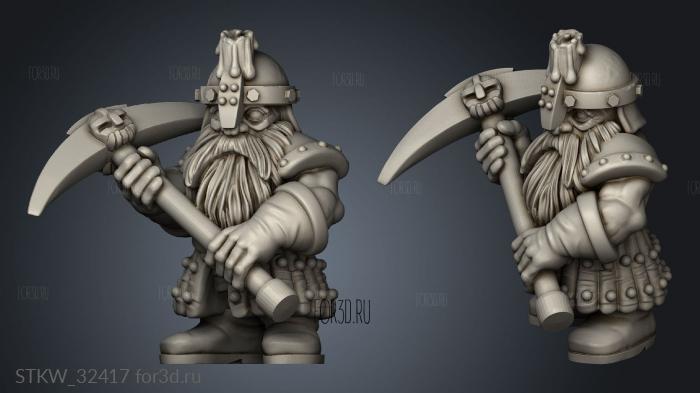 Dwarf Miners Duncan Shadow miner stl model for CNC