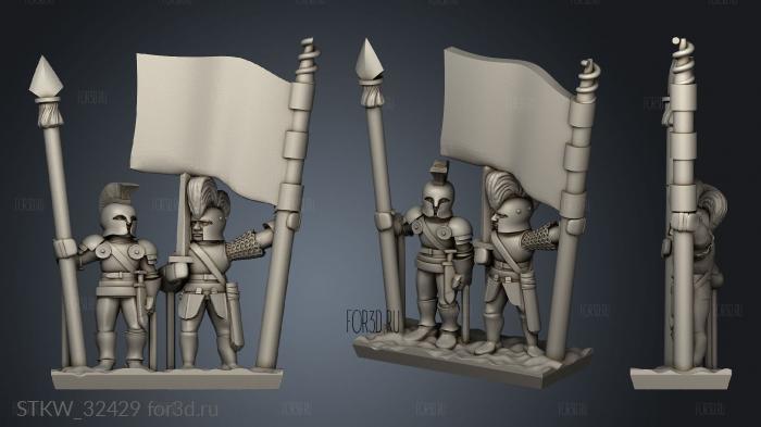 Fellowship Pikemen Banner Strip stl model for CNC