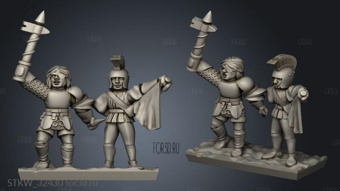 Fellowship Pikemen Leader and Musician Strip stl model for CNC