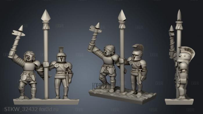 Fellowship Pikemen Leader Strip stl model for CNC