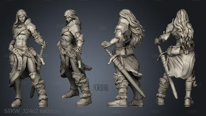 Female Barbarian stl model for CNC