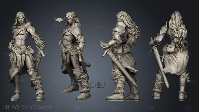 Female Barbarian Blade stl model for CNC