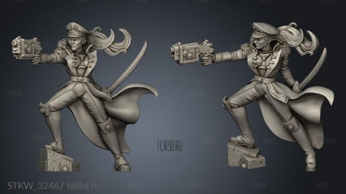 Female Commissar Komissar stl model for CNC