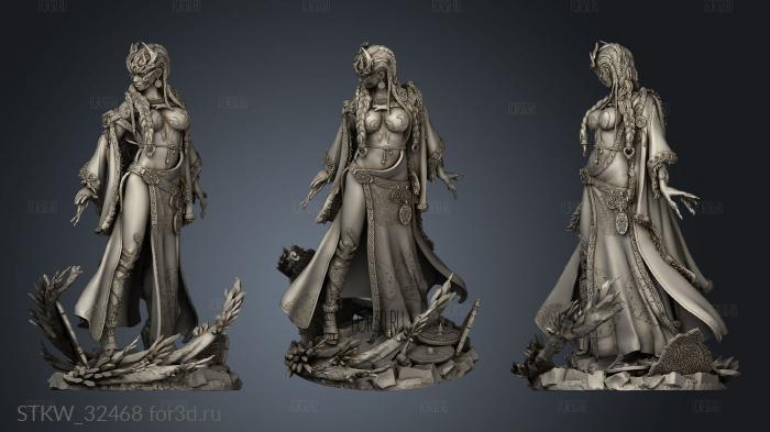 Female Cryomancer stl model for CNC