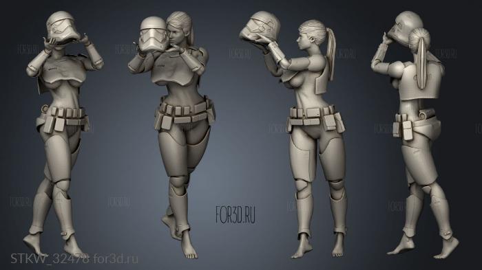 Female First Storm Trooper Lady Stormtrooper stl model for CNC