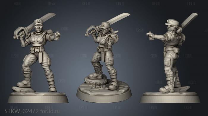 female guard company commander bolter pistol stl model for CNC