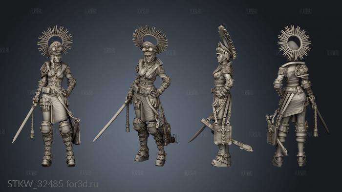 Female Necromunda Commissar Iron Lady Bag stl model for CNC