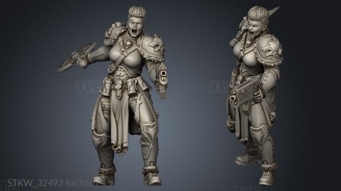 Female Space Wolves Marine Scout Ursula Sister stl model for CNC