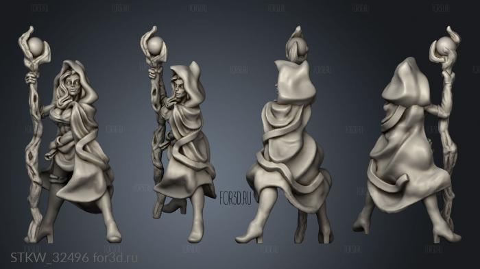 Female wizard stl model for CNC