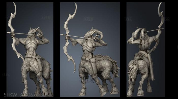 Woods Centauroid Satyr Archer stl model for CNC