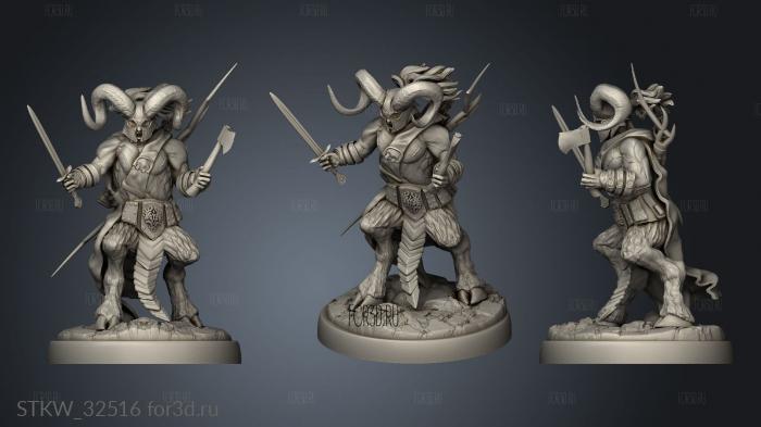 Woods Satyr Fighting stl model for CNC