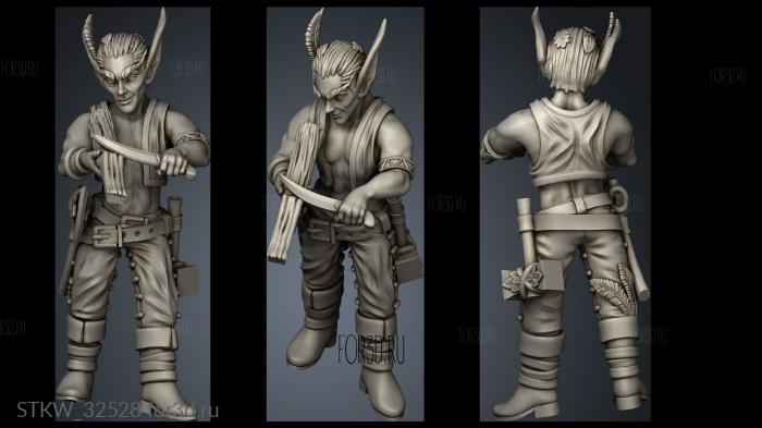 Feywood Stretch Goals Village Folk With Fey Carpenter stl model for CNC