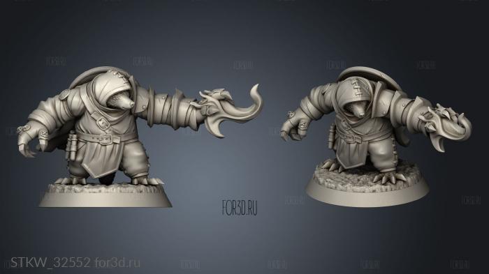 Fiends the Undercity Molekin Mist Mage stl model for CNC