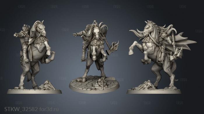 Fighters Guild Mounted Morgana on Warhorse Gryph Steed stl model for CNC