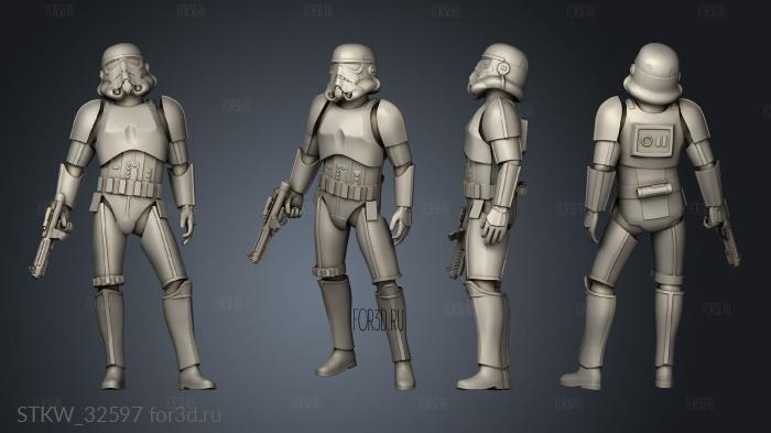 figure stormtrooper able stl model for CNC