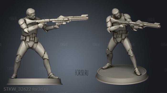 FIGURINE CLONE TROOPER DEFENDERS Face stl model for CNC