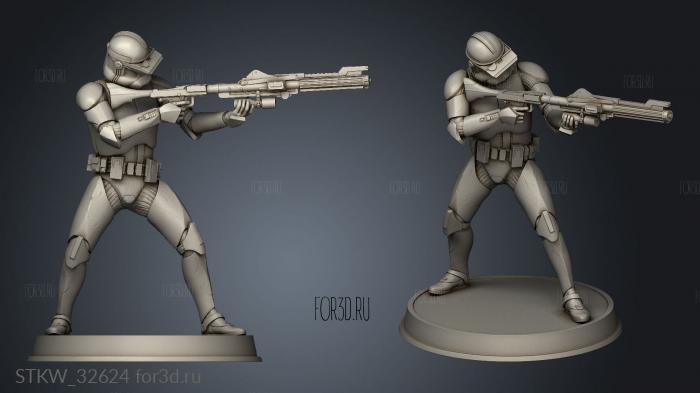 FIGURINE CLONE TROOPER DEFENDERS ist stl model for CNC