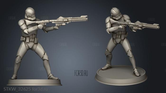 FIGURINE CLONE TROOPER DEFENDERS Phase stl model for CNC