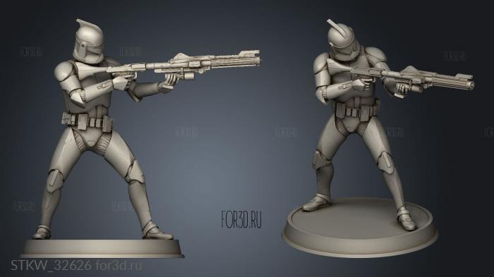 FIGURINE CLONE TROOPER DEFENDERS Phase stl model for CNC