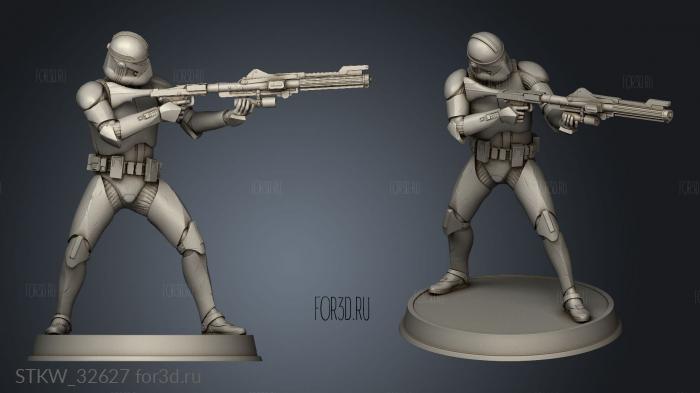 FIGURINE CLONE TROOPER DEFENDERS Recon stl model for CNC