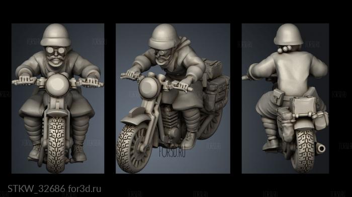 Figurines vehicules France Motard qui roule stl model for CNC