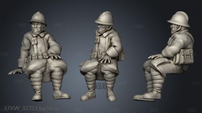 Figurines vehicles France Tank rider stl model for CNC