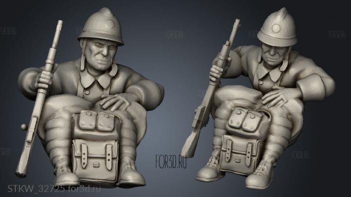 Figurines vehicles France Tank rider stl model for CNC