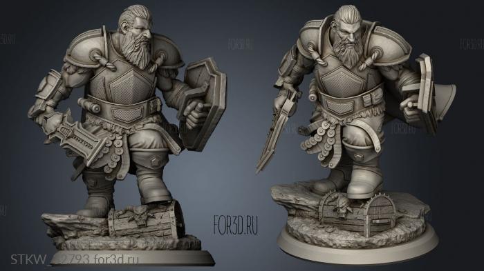 Flash Gods Dwarf Warrior stl model for CNC