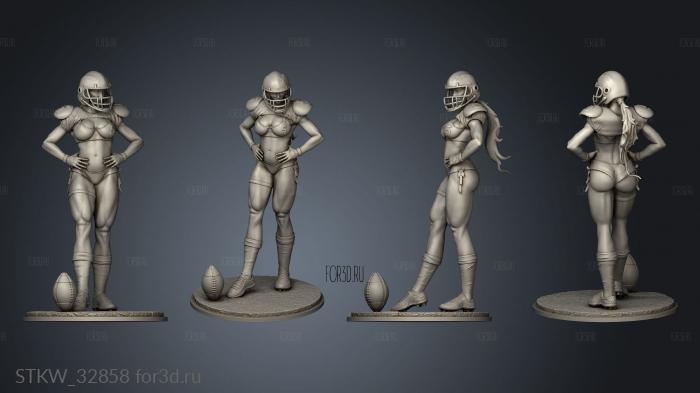 Football Girls Bounding stl model for CNC