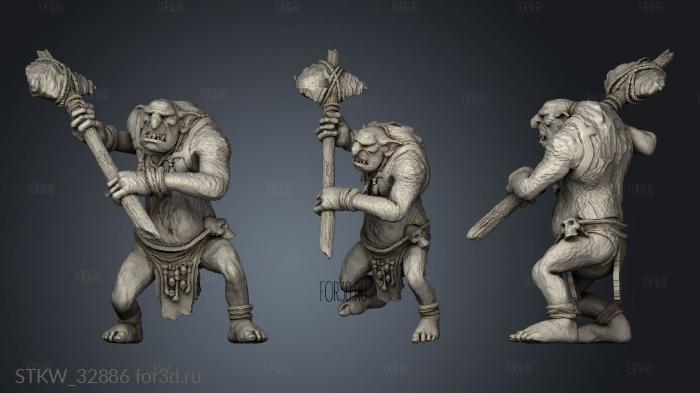 Forest Troll Gunner Platform stl model for CNC