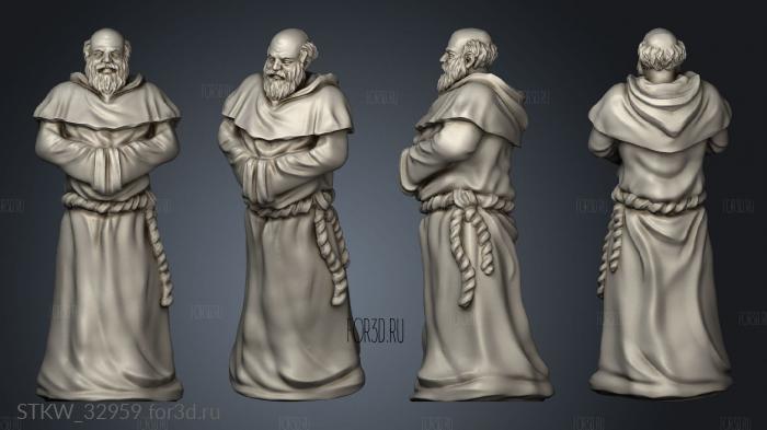 Friars the Iron Hammer Friar hood down stl model for CNC