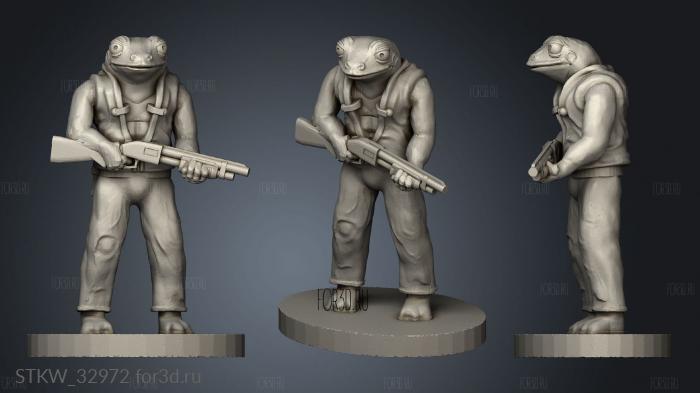 Froggie Soldier stl model for CNC