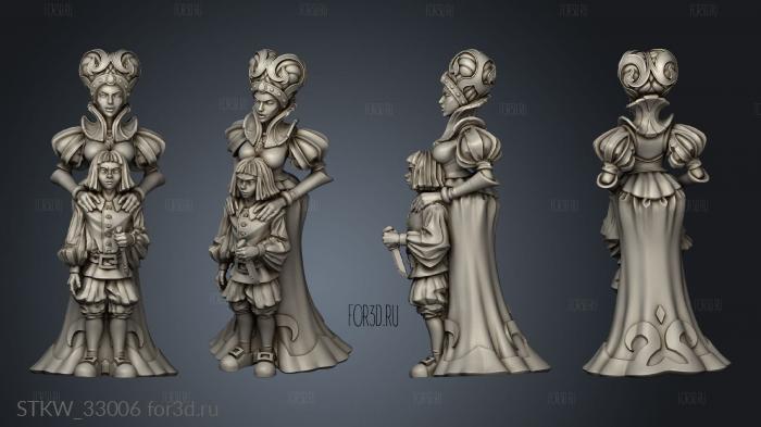 Queen and boy 3d stl модель для ЧПУ