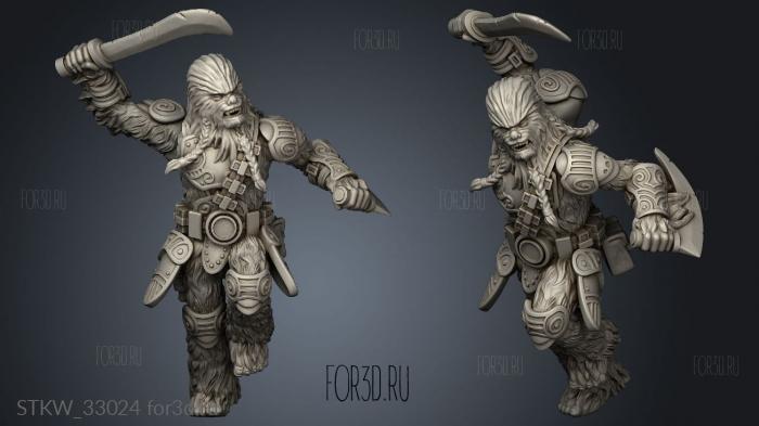 Furry warriors warrior stl model for CNC