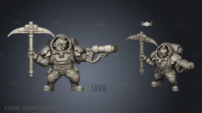 Galactic Mining League Bob axe stl model for CNC