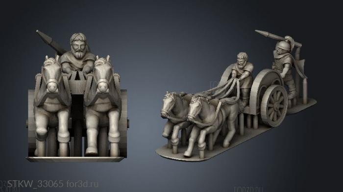 Gallic Chariot stl model for CNC