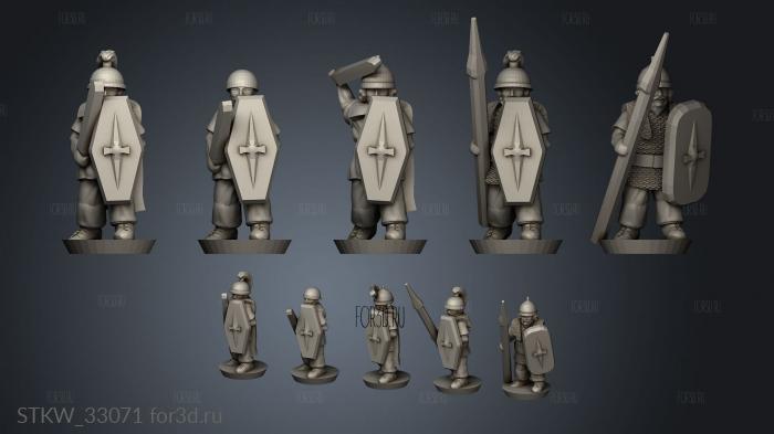 Gallic Strip Heavy Infantry stl model for CNC