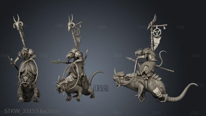 Eman Skaven Chieftain on Poxed stl model for CNC