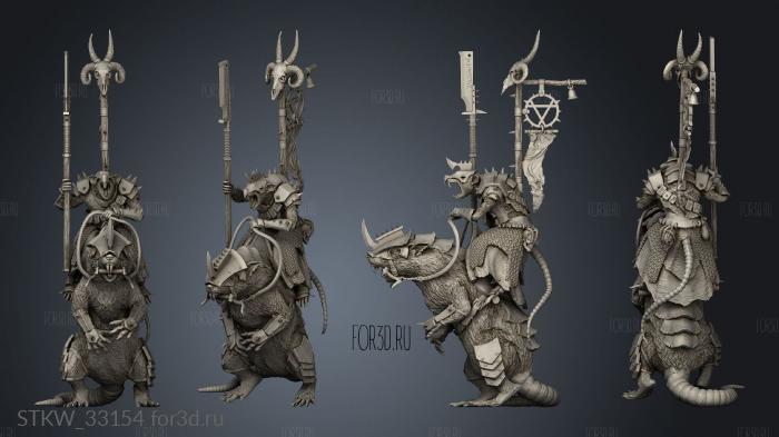 Eman Skaven Chieftain on Poxed stl model for CNC