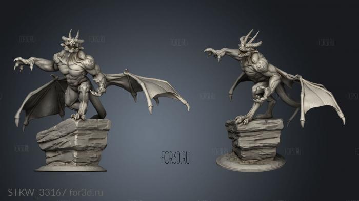 Gargoyles Dragon stl model for CNC