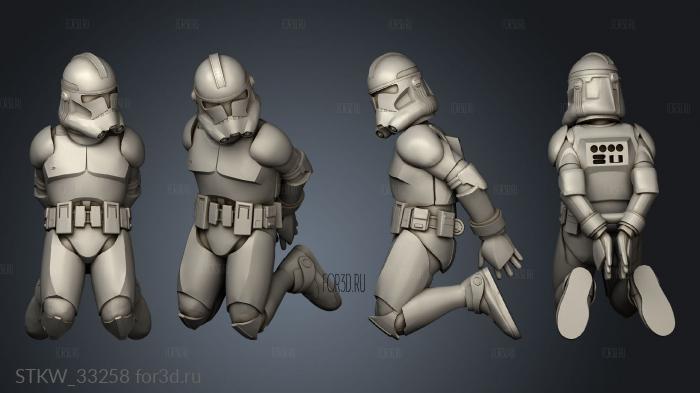 Genetic Captured Clones Modular Kneeling Clone stl model for CNC