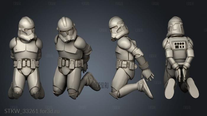Genetic Captured Clones Modular Kneeling Clone stl model for CNC