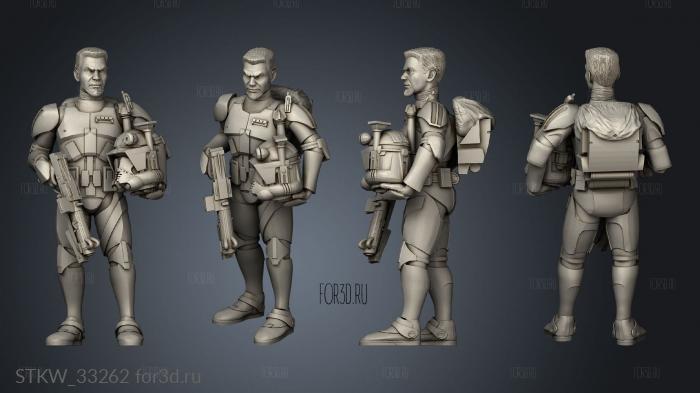 Genetic Hero Codename Cody Commander back stl model for CNC