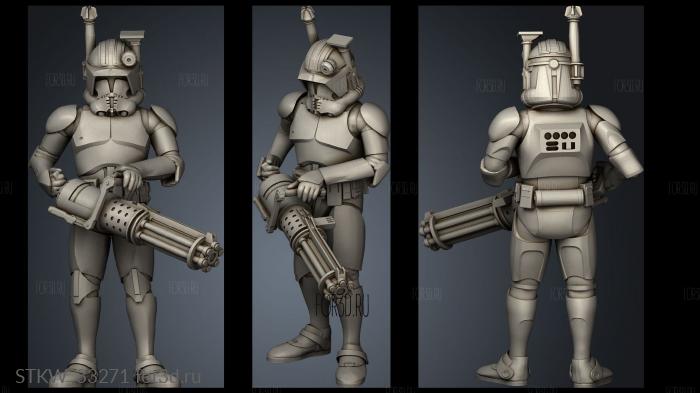 Genetically Engineered Trooper Squad Clone Heavy stl model for CNC